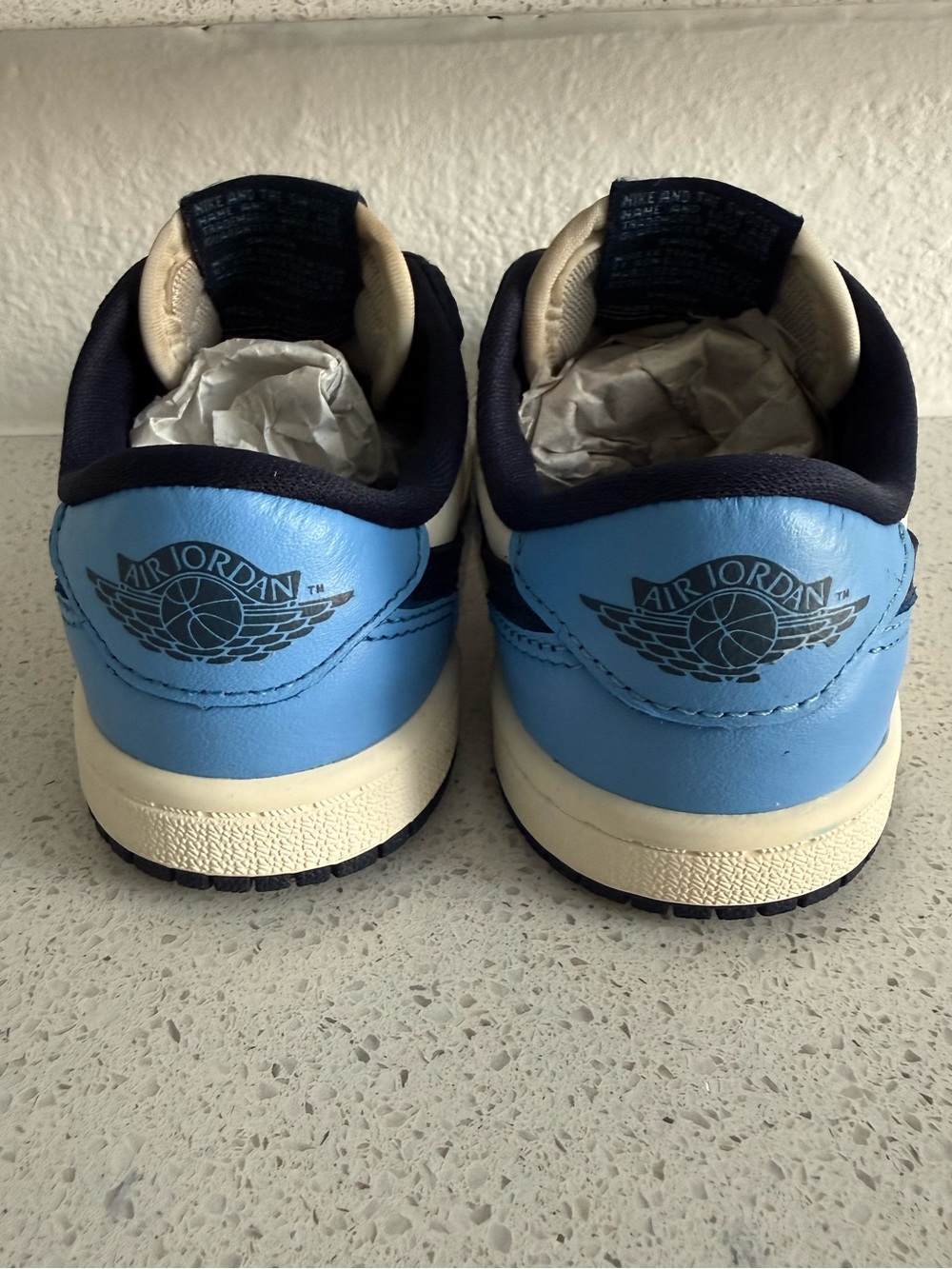 Nike Jordan 1 Retro Low Toddler Kids' Low-Top Sneakers in Navy and Light Blue - Picture 5 of 8
